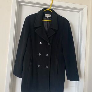 Marvin Richards Black Double-Breasted Peacoat